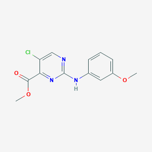 molecular formula C13H12ClN3O3 B13900509 Methyl 5-chloro-2-(3-methoxyanilino)pyrimidine-4-carboxylate 