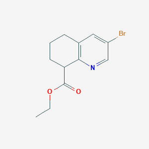 molecular formula C12H14BrNO2 B13900512 Ethyl 3-bromo-5,6,7,8-tetrahydroquinoline-8-carboxylate 