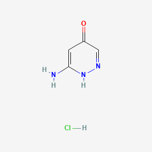 molecular formula C4H6ClN3O B13900571 6-Aminopyridazin-4-ol;hydrochloride 