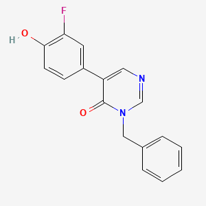 molecular formula C17H13FN2O2 B13900574 3-benzyl-5-(3-fluoro-4-hydroxyphenyl)pyrimidin-4(3H)-one 