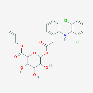 molecular formula C23H23Cl2NO8 B13900582 Prop-2-enyl 6-[2-[2-(2,6-dichloroanilino)phenyl]acetyl]oxy-3,4,5-trihydroxyoxane-2-carboxylate 