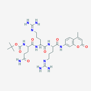 molecular formula C32H49N11O8 B13900619 Boc-DL-Gln-DL-Arg-DL-Arg-AMC 