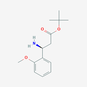 molecular formula C14H21NO3 B13900626 tert-butyl (3S)-3-amino-3-(2-methoxyphenyl)propanoate 