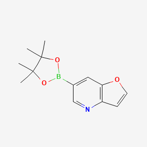 molecular formula C13H16BNO3 B1390063 6-(4,4,5,5-Tetramethyl-1,3,2-dioxaborolan-2-yl)furo[3,2-b]pyridine CAS No. 1188539-34-5