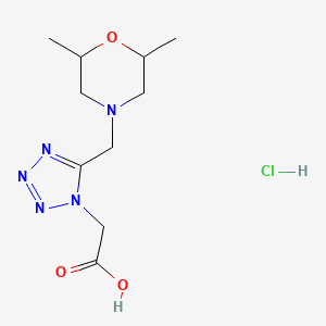 molecular formula C10H18ClN5O3 B1390064 {5-[(2,6-dimethylmorpholin-4-yl)methyl]-1H-tetrazol-1-yl}acetic acid hydrochloride CAS No. 1185299-94-8