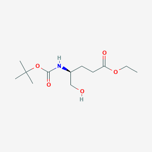 molecular formula C12H23NO5 B139007 (4S)-4-[[(1,1-Dimethylethoxy)carbonyl]amino]-5-hydroxypentanoic acid ethyl ester CAS No. 125982-19-6