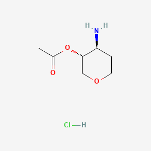 molecular formula C7H14ClNO3 B13900732 [(3R,4S)-4-aminotetrahydropyran-3-yl] acetate;hydrochloride 