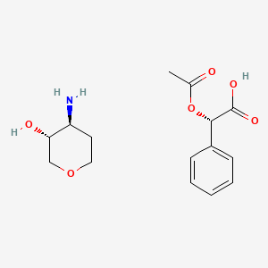 molecular formula C15H21NO6 B13900751 (2S)-2-acetoxy-2-phenyl-acetic acid;(3R,4S)-4-aminotetrahydropyran-3-ol 