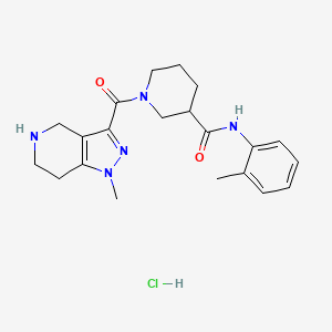B1390076 N-(2-Methylphenyl)-1-[(1-methyl-4,5,6,7-tetrahydro-1H-pyrazolo[4,3-c]pyridin-3-yl)carbonyl]piperidin CAS No. 1185295-72-0