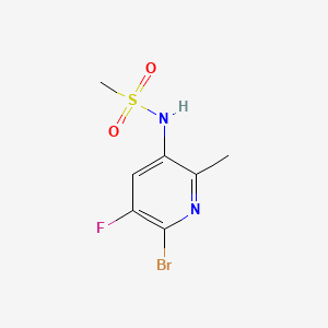 molecular formula C7H8BrFN2O2S B13900790 N-(6-Bromo-5-fluoro-2-methyl-3-pyridinyl)methanesulfonamide 