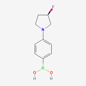 molecular formula C10H13BFNO2 B13900801 (R)-(4-(3-Fluoropyrrolidin-1-yl)phenyl)boronic acid 
