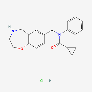 molecular formula C20H23ClN2O2 B1390085 N-phenyl-N-(2,3,4,5-tetrahydro-1,4-benzoxazepin-7-ylmethyl)cyclopropanecarboxamide hydrochloride CAS No. 1185302-29-7