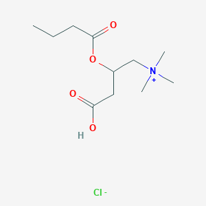 molecular formula C11H22ClNO4 B13900852 N,N,N-Trimethyl 2-butyryloxy-3-carboxypropylammonium chloride CAS No. 18828-59-6