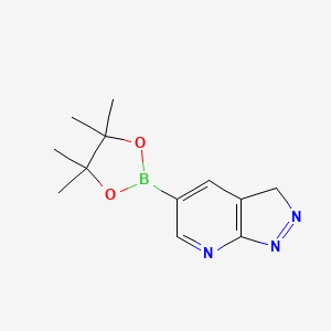 molecular formula C12H16BN3O2 B13900879 5-(4,4,5,5-tetramethyl-1,3,2-dioxaborolan-2-yl)-3H-pyrazolo[3,4-b]pyridine 
