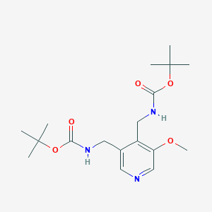 molecular formula C18H29N3O5 B1390089 Tert-butyl (5-methoxypyridine-3,4-diyl)-bis(methylene)dicarbamate CAS No. 1142191-99-8