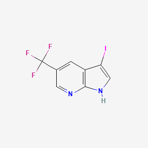 molecular formula C8H4F3IN2 B1390090 3-Iodo-5-(trifluoromethyl)-1H-pyrrolo[2,3-b]pyridine CAS No. 1142192-57-1