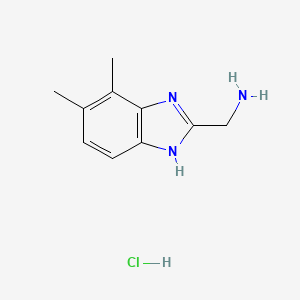 molecular formula C10H14ClN3 B1390092 (4,5-dimethyl-1H-benzimidazol-2-yl)methylamine hydrochloride CAS No. 1185302-37-7