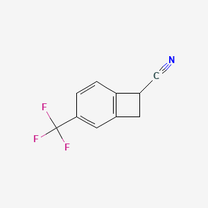 molecular formula C10H6F3N B13900927 3-(Trifluoromethyl)bicyclo[4.2.0]octa-1,3,5-triene-7-carbonitrile CAS No. 242473-45-6