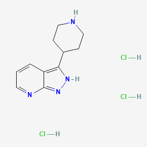 B1390096 3-Piperidin-4-yl-1H-pyrazolo[3,4-b]pyridinetrihydrochloride CAS No. 1184982-95-3