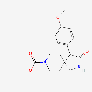 molecular formula C20H28N2O4 B13900969 Tert-butyl 4-(4-methoxyphenyl)-3-oxo-2,8-diazaspiro[4.5]decane-8-carboxylate 
