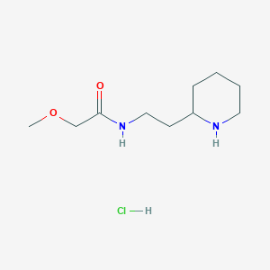 molecular formula C10H21ClN2O2 B1390097 2-Methoxy-N-(2-piperidin-2-yl-ethyl)-acetamide hydrochloride CAS No. 1185301-71-6