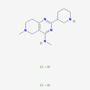 molecular formula C14H24ClN5 B1390098 N,6-Dimethyl-2-(piperidin-3-yl)-5,6,7,8-tetrahydropyrido[4,3-d]pyrimidin-4-amine dihydrochloride CAS No. 1185299-96-0