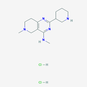 molecular formula C14H25Cl2N5 B1390098 Methyl-(6-methyl-2-piperidin-3-yl-5,6,7,8-tetra-hydro-pyrido[4,3-d]pyrimidin-4-yl)-amine diHCl CAS No. 1185299-96-0