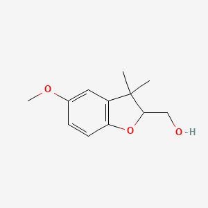 molecular formula C12H16O3 B13900983 (5-methoxy-3,3-dimethyl-2H-1-benzofuran-2-yl)methanol 