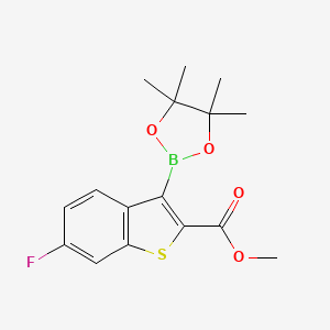 molecular formula C16H18BFO4S B13901036 Methyl 6-fluoro-3-(4,4,5,5-tetramethyl-1,3,2-dioxaborolan-2-yl)-1-benzothiophene-2-carboxylate 