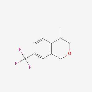 molecular formula C11H9F3O B13901074 4-Methylene-7-(trifluoromethyl)isochromane 