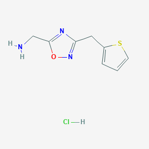 B1390109 (3-(Thiophen-2-ylmethyl)-1,2,4-oxadiazol-5-yl)methanamine hydrochloride CAS No. 1185294-88-5