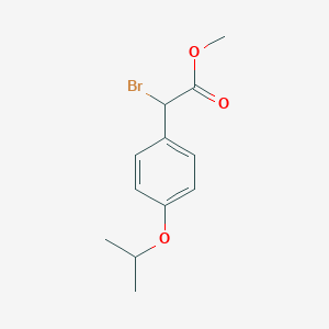 molecular formula C12H15BrO3 B13901096 Methyl 2-bromo-2-(4-propan-2-yloxyphenyl)acetate 