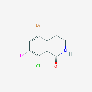 molecular formula C9H6BrClINO B13901131 5-bromo-8-chloro-7-iodo-3,4-dihydroisoquinolin-1(2H)-one 