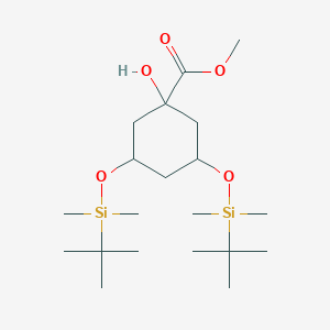 molecular formula C20H42O5Si2 B13901216 Methyl 3,5-bis[[tert-butyl(dimethyl)silyl]oxy]-1-hydroxycyclohexane-1-carboxylate 
