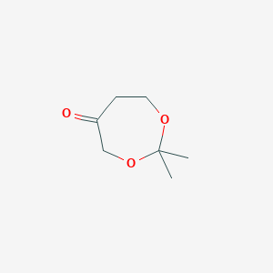 molecular formula C7H12O3 B13901261 2,2-Dimethyl-1,3-dioxepan-5-one 