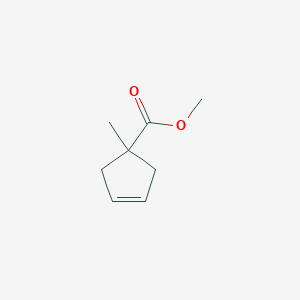 molecular formula C8H12O2 B13901333 Methyl 1-methylcyclopent-3-ene-1-carboxylate 