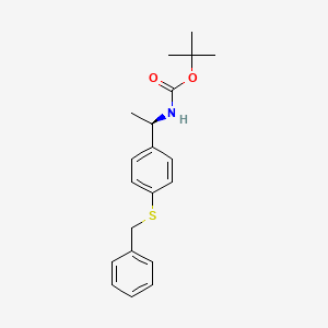 molecular formula C20H25NO2S B13901394 tert-butyl N-[(1R)-1-(4-benzylsulfanylphenyl)ethyl]carbamate 