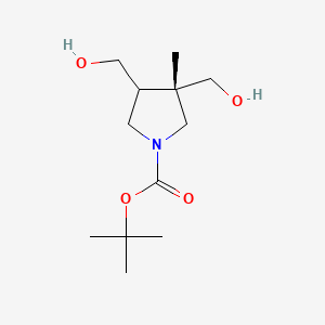 molecular formula C12H23NO4 B13901411 tert-butyl (3S)-3,4-bis(hydroxymethyl)-3-methylpyrrolidine-1-carboxylate 