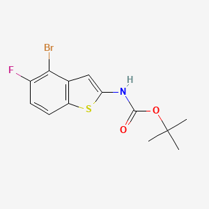 molecular formula C13H13BrFNO2S B13901436 Tert-butyl N-(4-bromo-5-fluoro-benzothiophen-2-YL)carbamate 