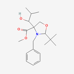 molecular formula C20H31NO4 B13901513 Methyl 3-benzyl-2-tert-butyl-4-(1-hydroxy-2-methylpropyl)-1,3-oxazolidine-4-carboxylate 