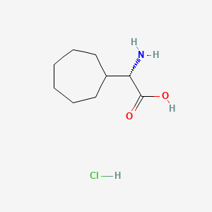 molecular formula C9H18ClNO2 B13901565 (2S)-2-amino-2-cycloheptyl-acetic acid;hydrochloride 