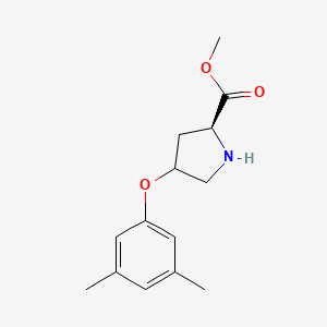 molecular formula C14H19NO3 B1390159 methyl (2S)-4-(3,5-dimethylphenoxy)pyrrolidine-2-carboxylate CAS No. 1217738-62-9