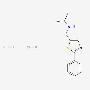 molecular formula C13H18Cl2N2S B1390167 Isopropyl[(2-phenyl-1,3-thiazol-5-yl)methyl]amine dihydrochloride CAS No. 1197226-05-3