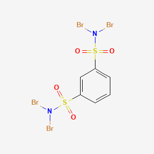 molecular formula C6H4Br4N2O4S2 B13901730 N,N,N',N'-tetrabromobenzene-1,3-disulfonamide 