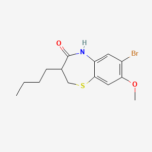 molecular formula C14H18BrNO2S B13901782 7-Bromo-3-butyl-8-methoxy-3,5-dihydro-2H-1,5-benzothiazepin-4-one 