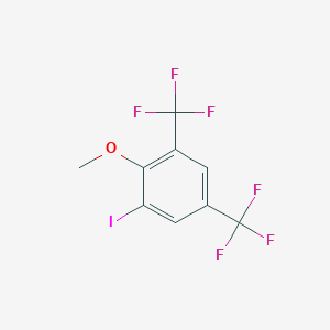molecular formula C9H5F6IO B13901795 1-Iodo-2-methoxy-3,5-bis(trifluoromethyl)benzene 