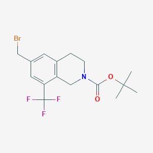 molecular formula C16H19BrF3NO2 B13901811 tert-butyl 6-(bromomethyl)-8-(trifluoromethyl)-3,4-dihydroisoquinoline-2(1H)-carboxylate 