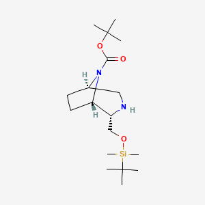 molecular formula C18H36N2O3Si B13901841 tert-butyl (1S,2S,5R)-2-[[tert-butyl(dimethyl)silyl]oxymethyl]-3,8-diazabicyclo[3.2.1]octane-8-carboxylate 