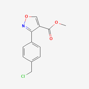 molecular formula C12H10ClNO3 B1390187 Methyl 3-(4-chloromethylphenyl)isoxazole-4-carboxylate CAS No. 839718-03-5