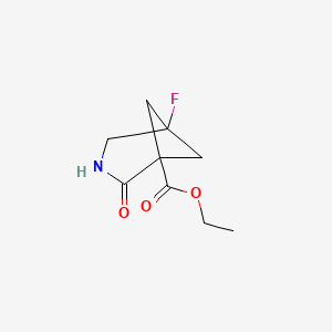 molecular formula C9H12FNO3 B13901902 Ethyl 5-fluoro-2-oxo-3-azabicyclo[3.1.1]heptane-1-carboxylate 